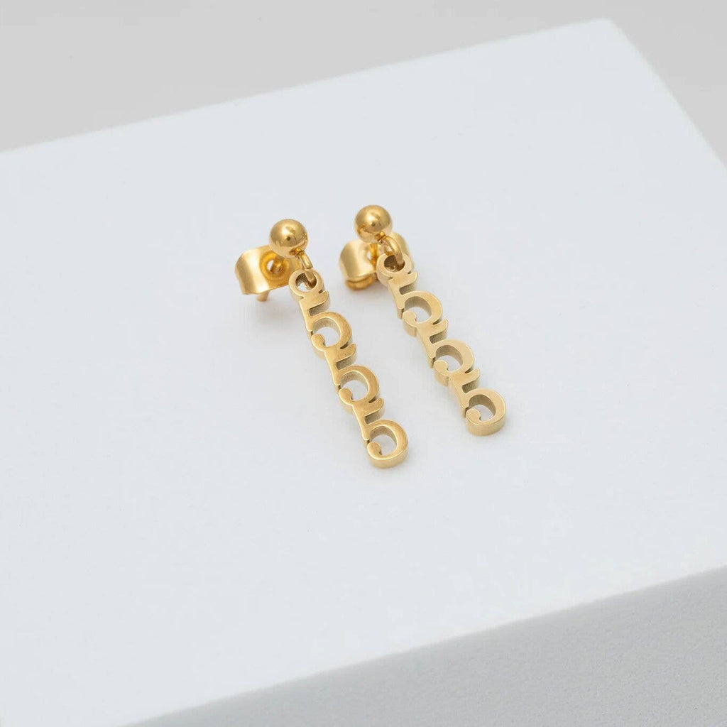 24PC 18K Gold Stainless Steel Angel Number Earring Set