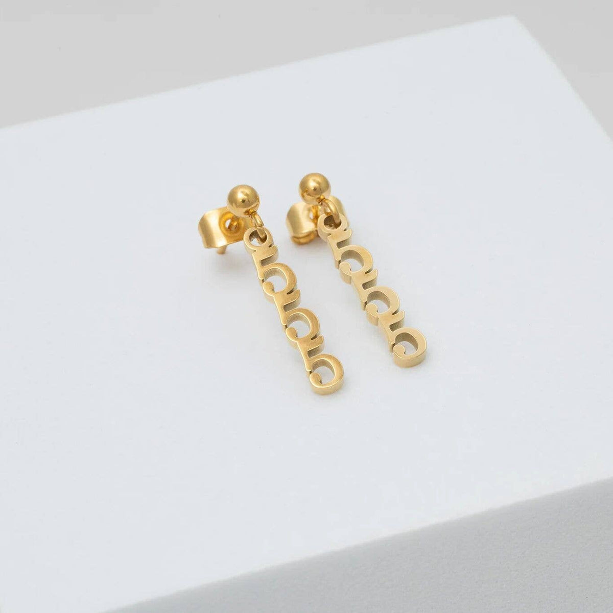 24PC 18K Gold Stainless Steel Angel Number Earring Set