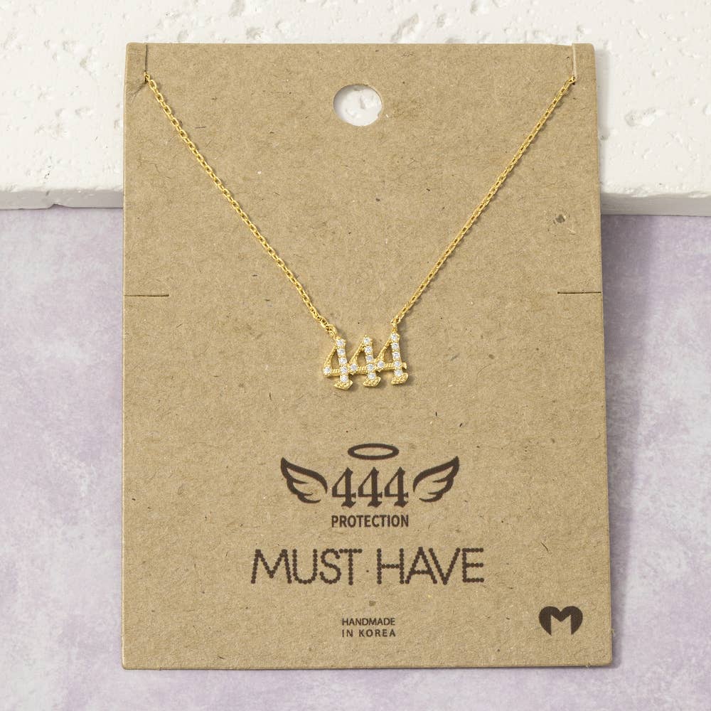 Pave Angel Number Pendant Necklace