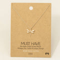 Gold Dipped Dragonfly Pendant Necklace