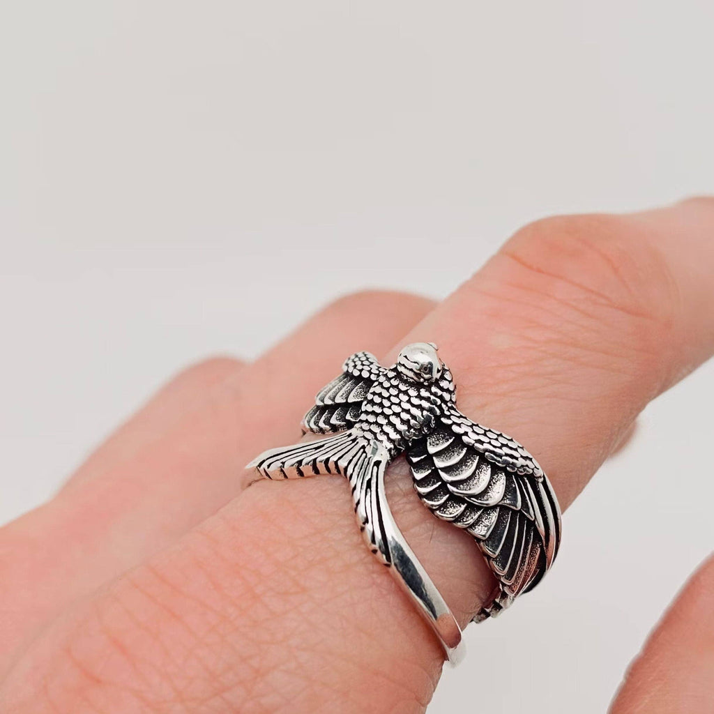 Silver-plated Swallow Bird Ring