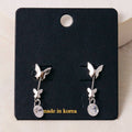 Butterflies And Cz Gem Dangle Earrings