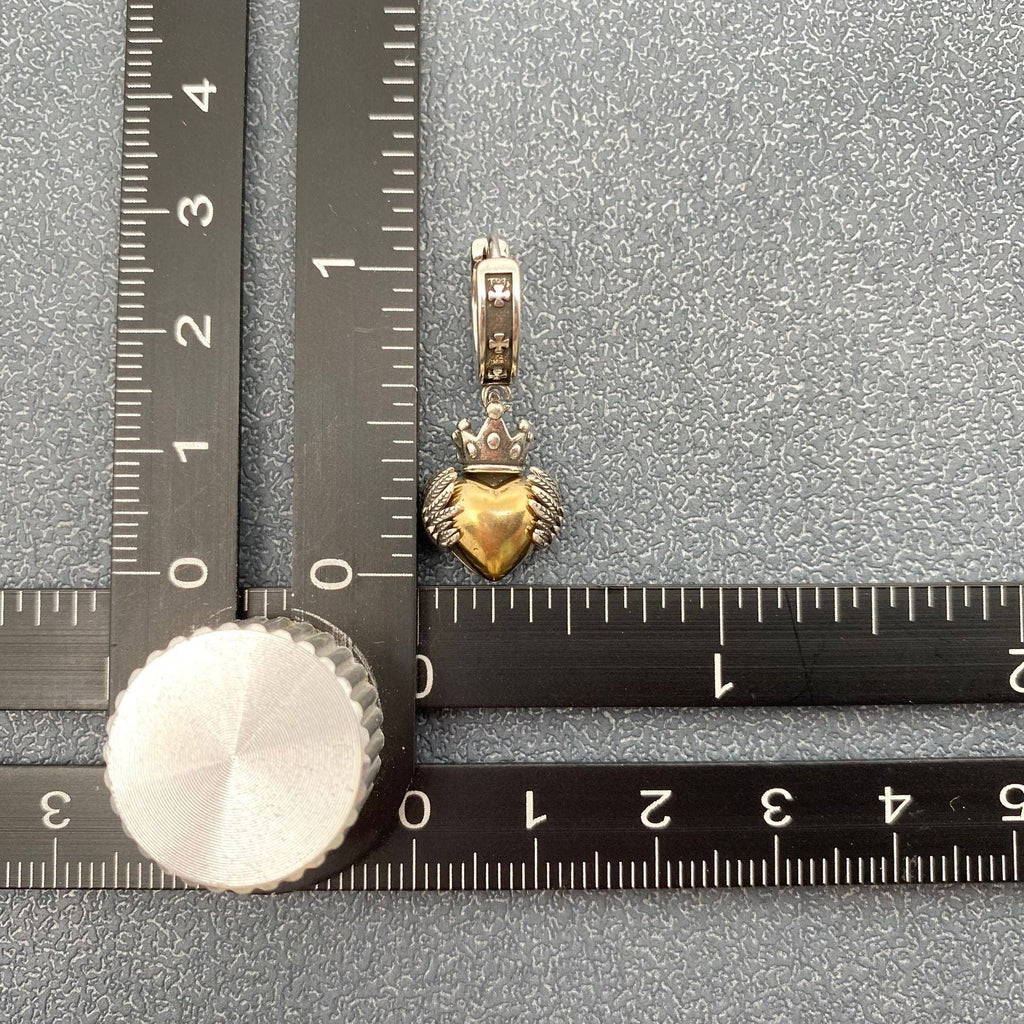Gothic Crown Wings Heart Charm Silver-Plated Earrings - GT