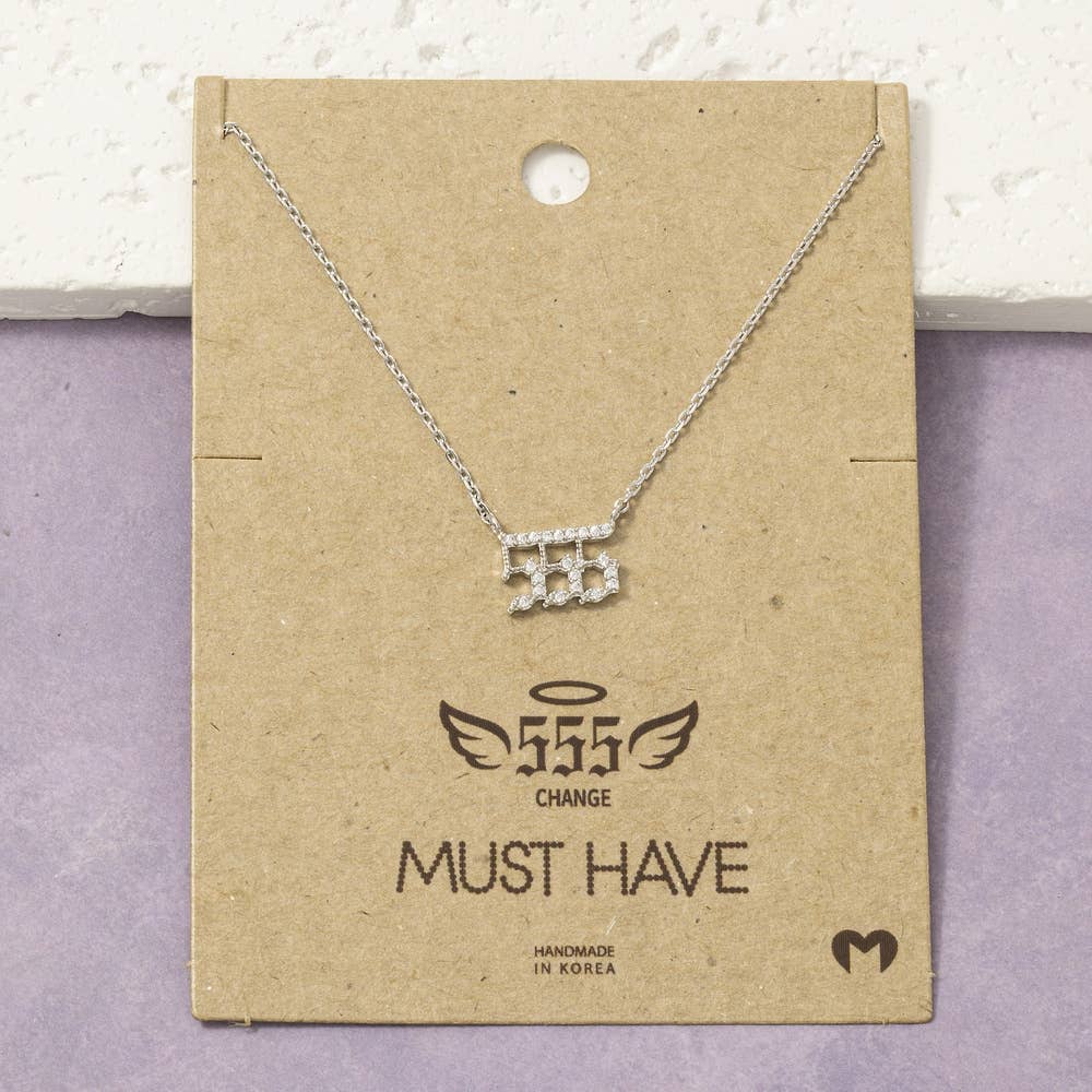 Pave Angel Number Pendant Necklace