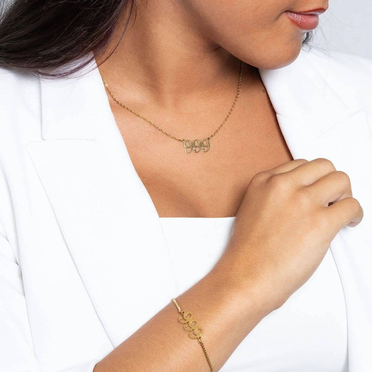 18K Gold PVD Stainless Steel Angel Number Bracelet