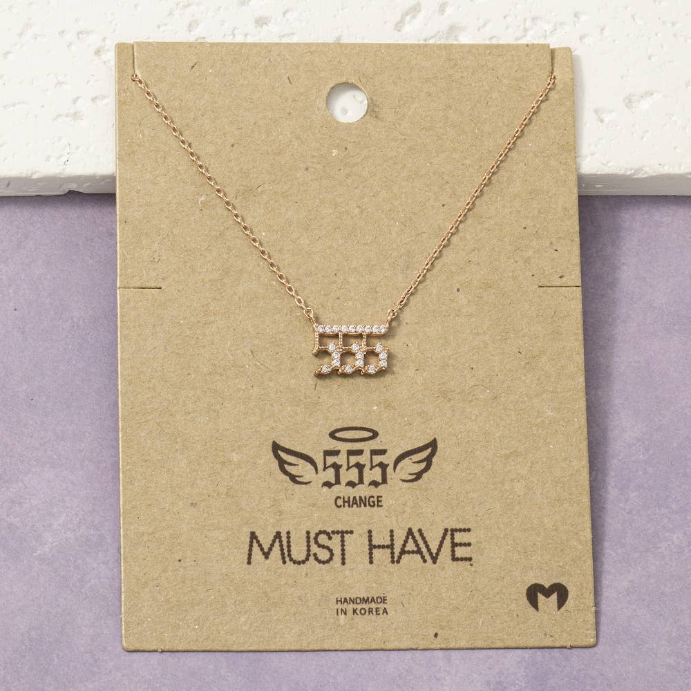 Pave Angel Number Pendant Necklace