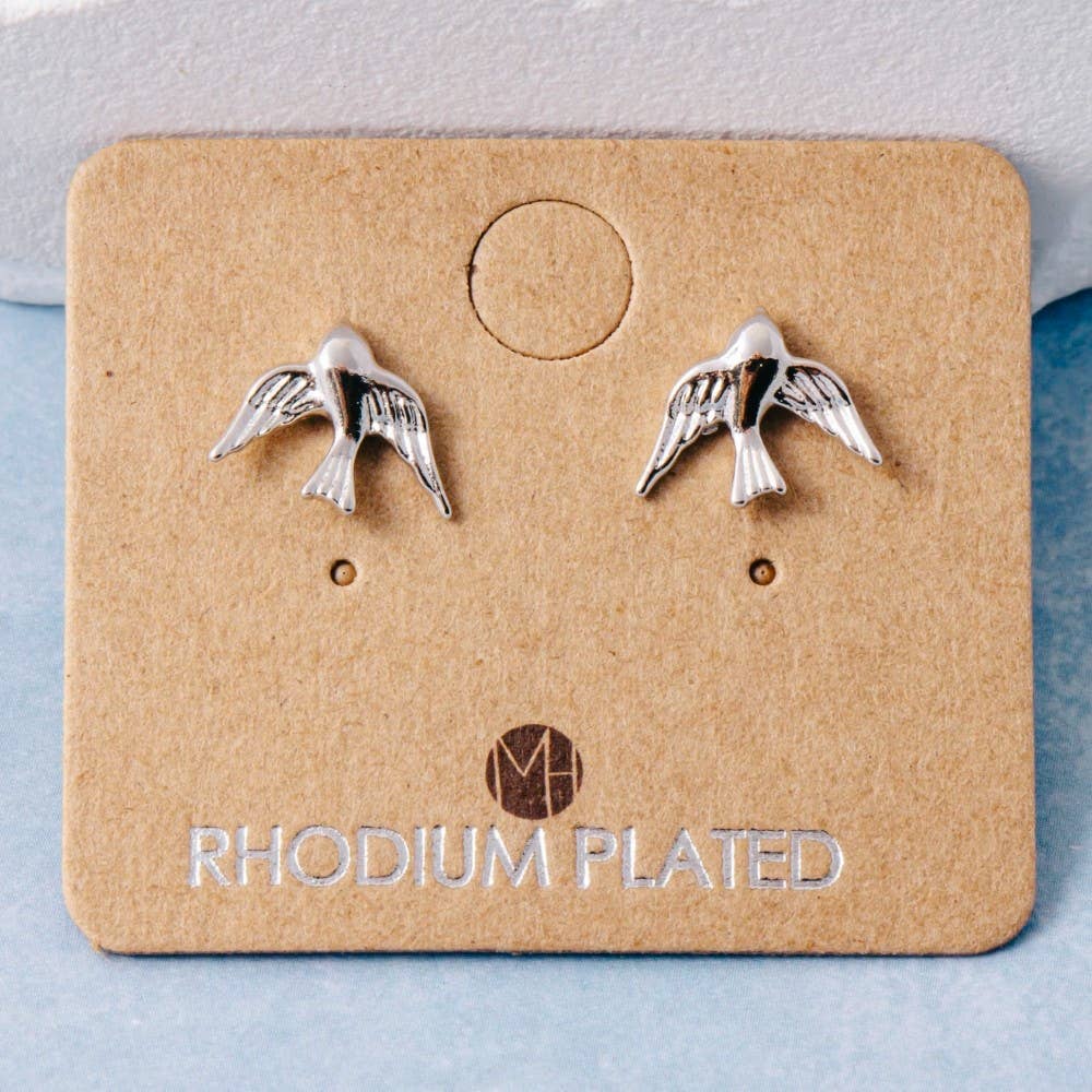 Gold Dipped Flying Bird Stud Earrings