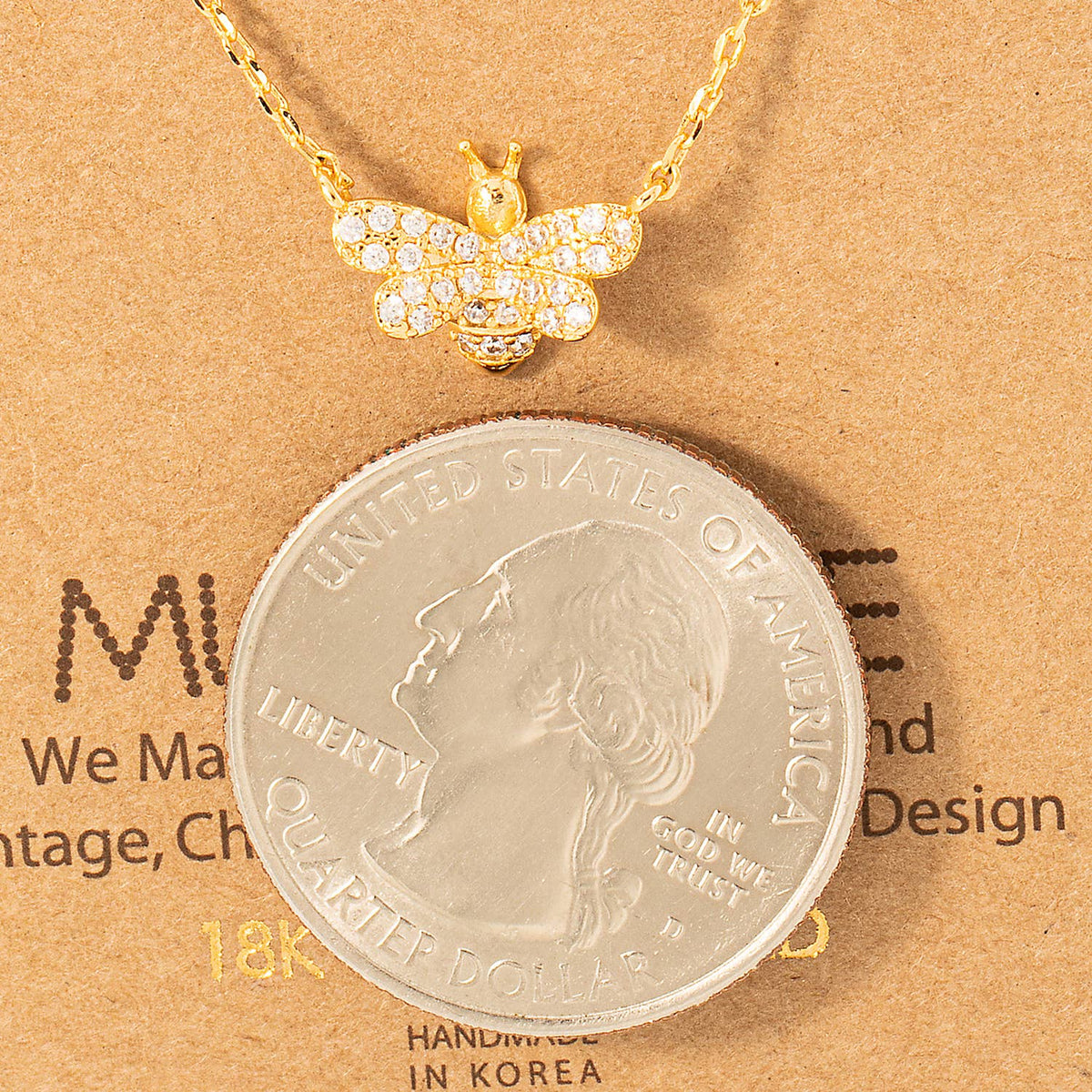 Pave Bee Pendant Necklace