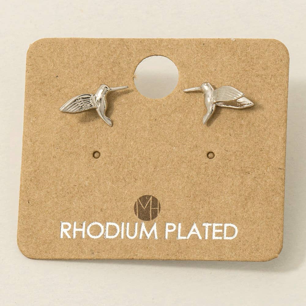 Gold Dipped Humming Bird Stud Earrings