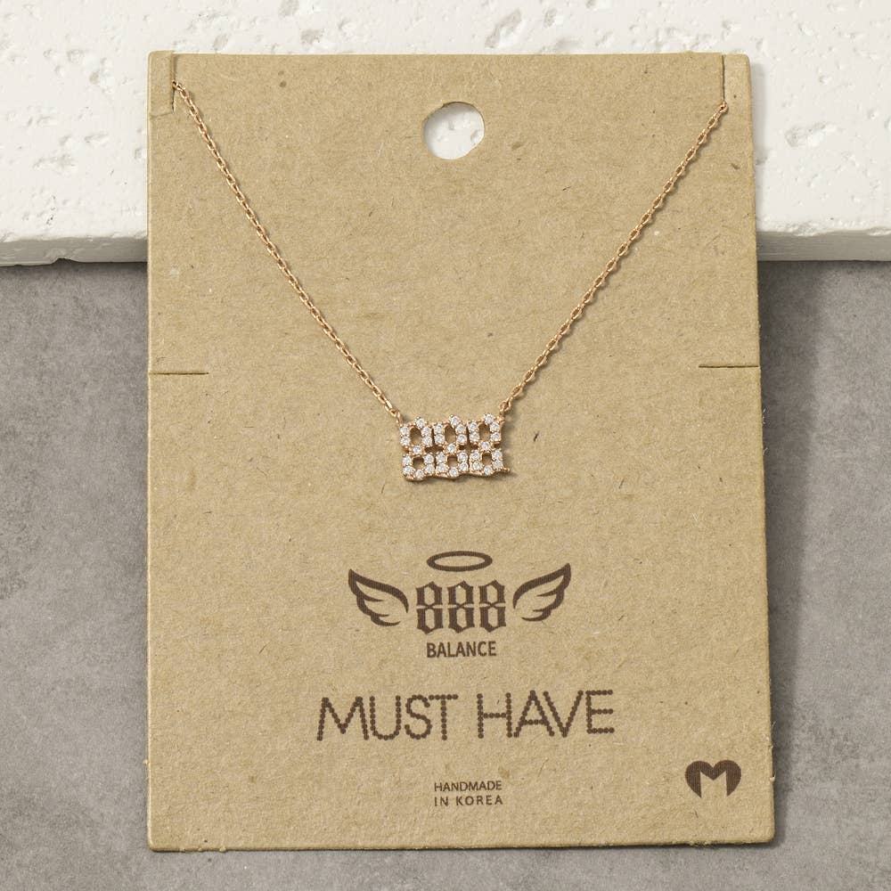 Pave Angel Number Pendant Necklace