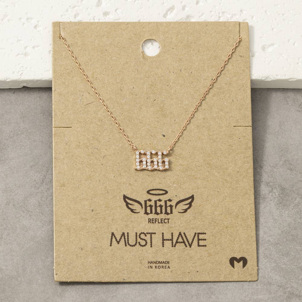Pave Angel Number Pendant Necklace