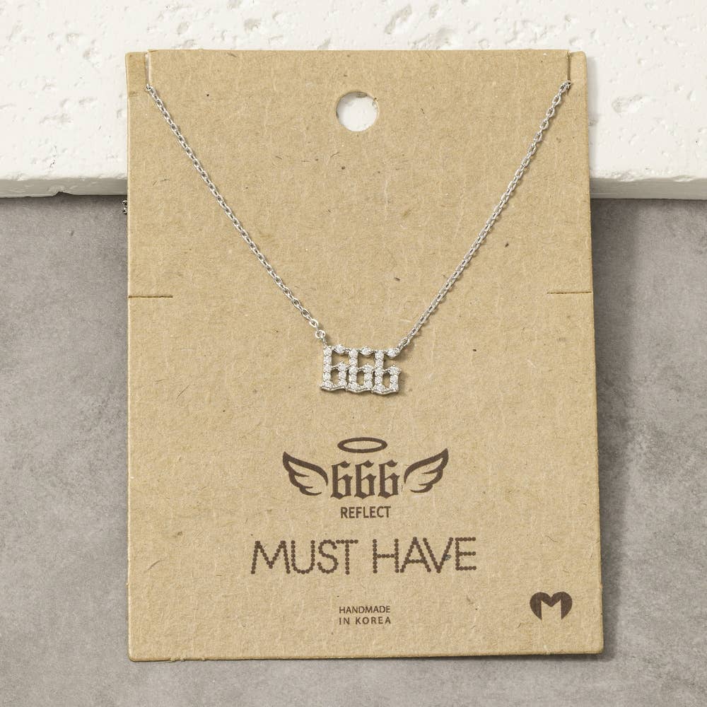 Pave Angel Number Pendant Necklace