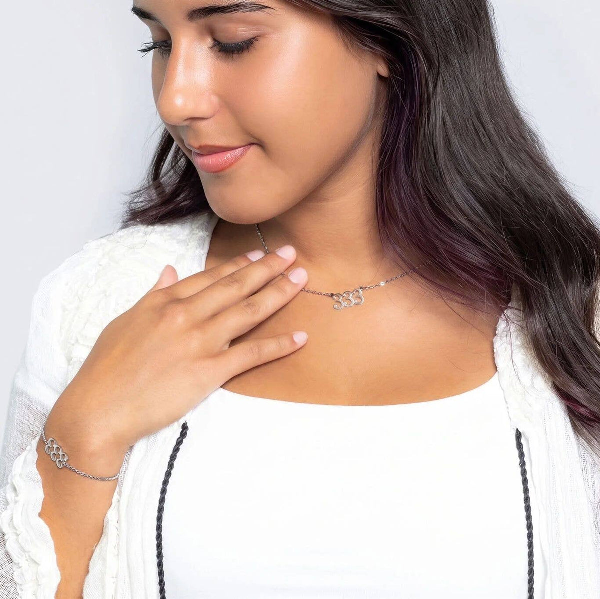 18K Gold PVD Stainless Steel Angel Number Necklace