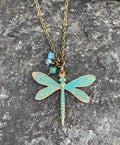 Brass Necklace Patina Dragon Fly