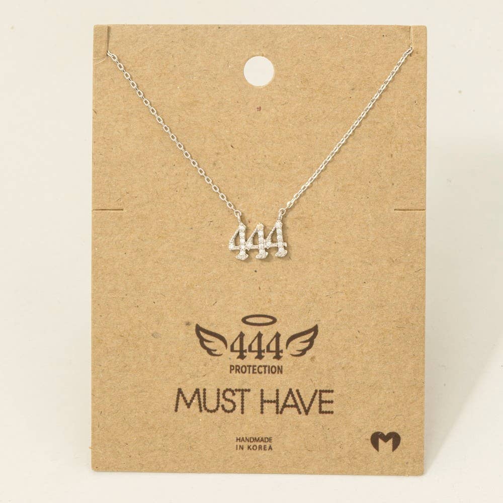 Pave Angel Number Pendant Necklace