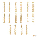 24PC 18K Gold Stainless Steel Angel Number Earring Set