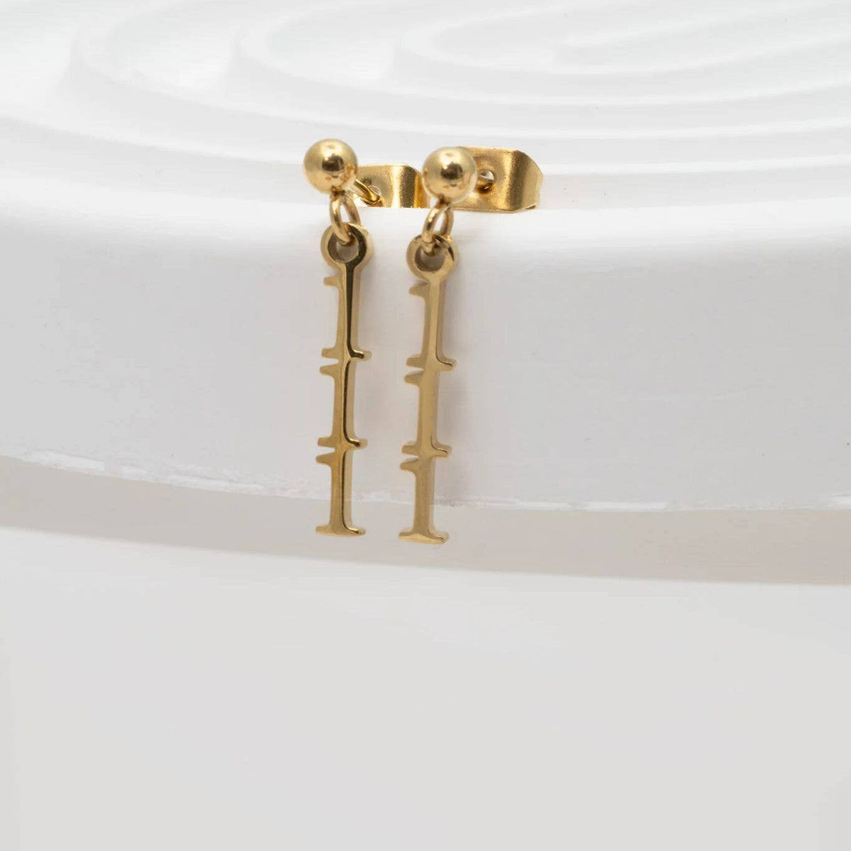 24PC 18K Gold Stainless Steel Angel Number Earring Set