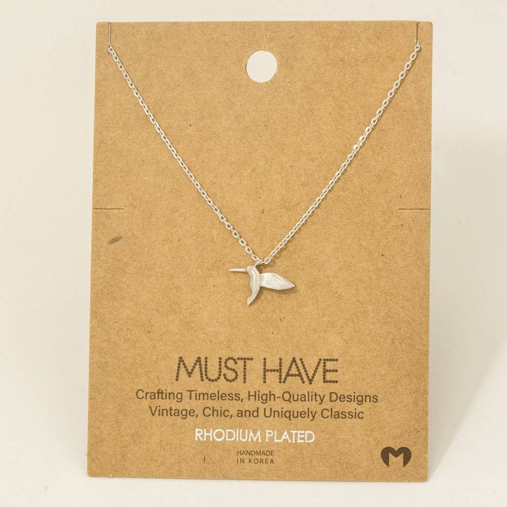 Gold Dipped Humming Bird Pendant Necklace