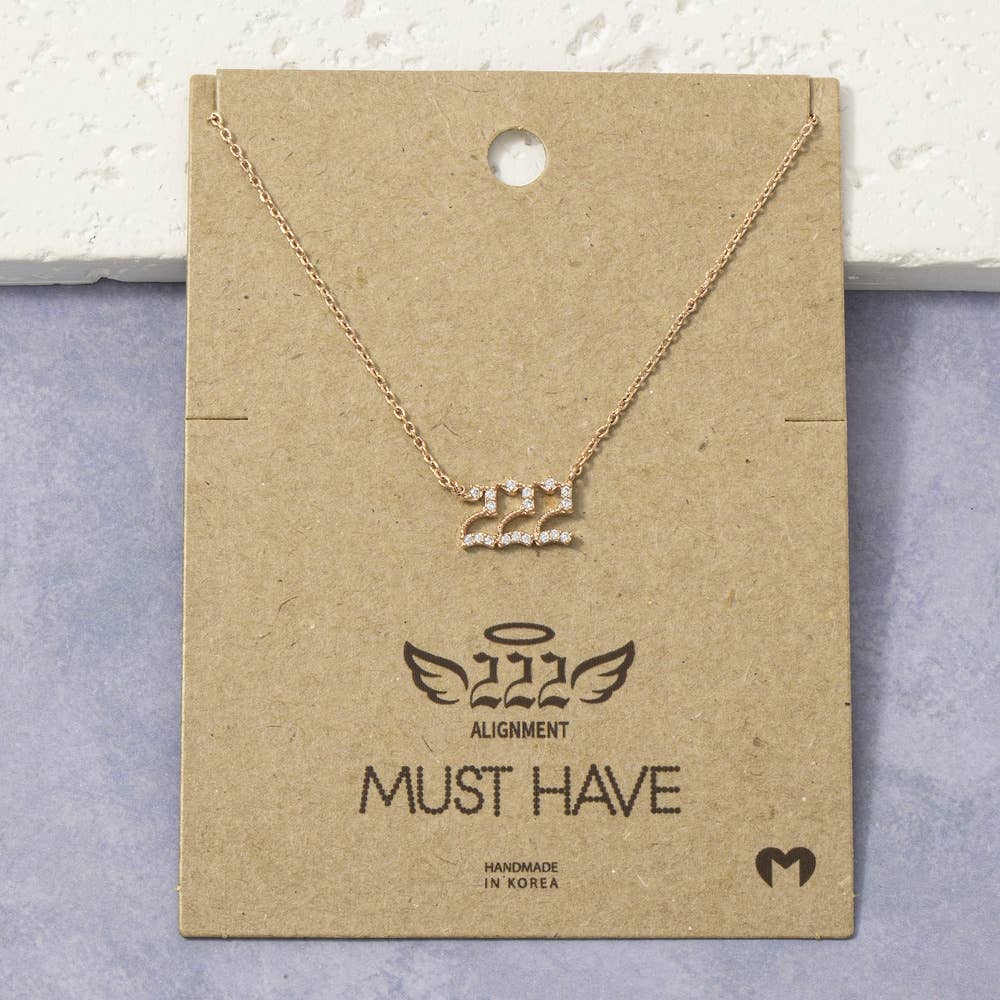 Pave Angel Number Pendant Necklace