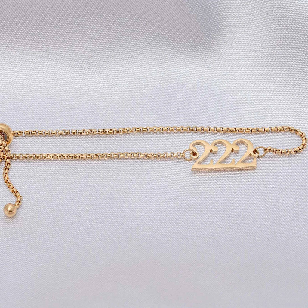 18K Gold PVD Stainless Steel Angel Number Bracelet