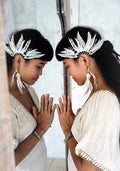 She Who Expresses — Cream Feather Ear Cuff (Right)