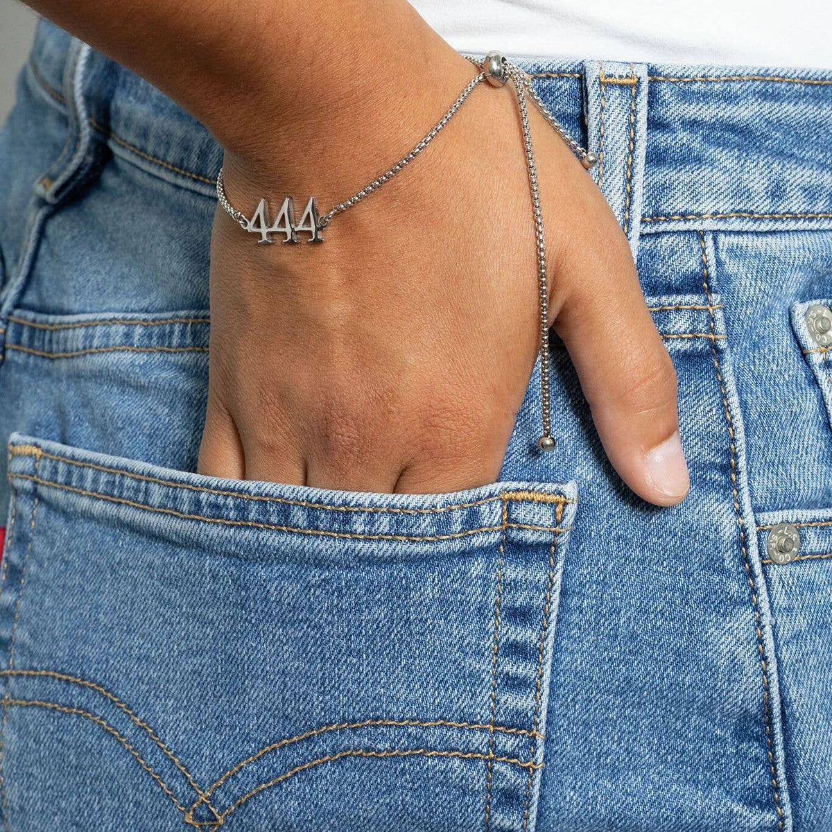 18K Gold PVD Stainless Steel Angel Number Bracelet