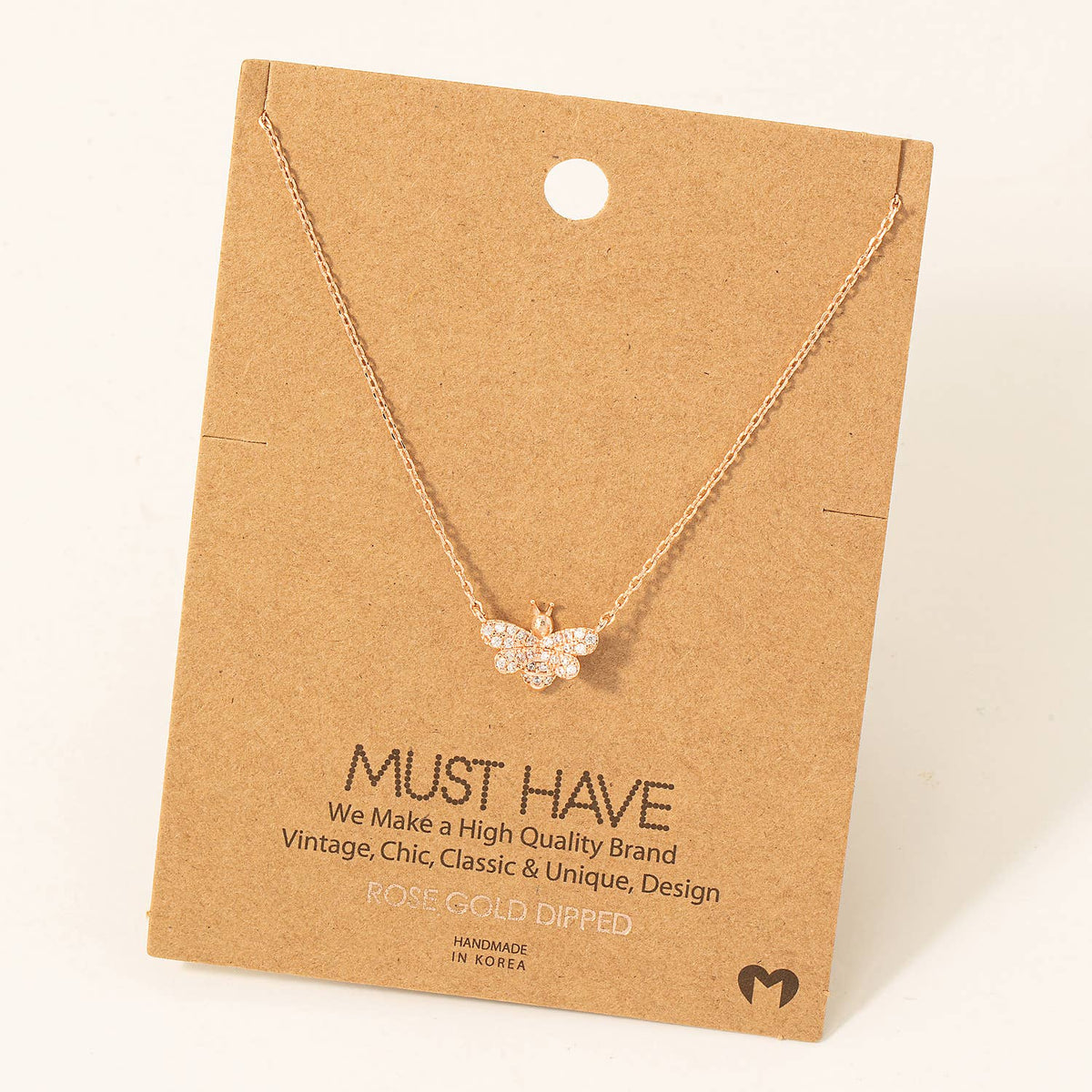 Pave Bee Pendant Necklace
