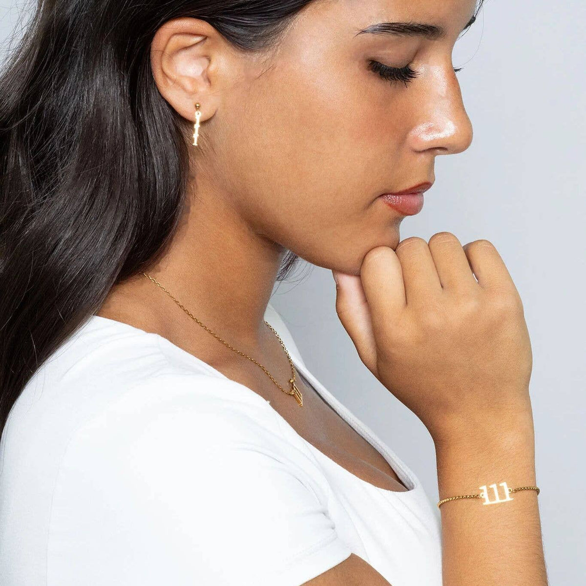 18K Gold PVD Stainless Steel Angel Number Bracelet