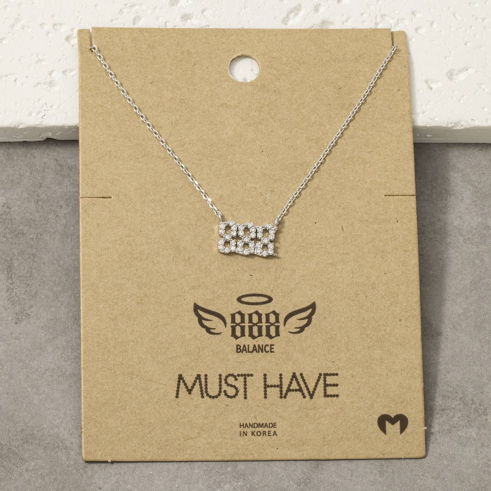 Pave Angel Number Pendant Necklace