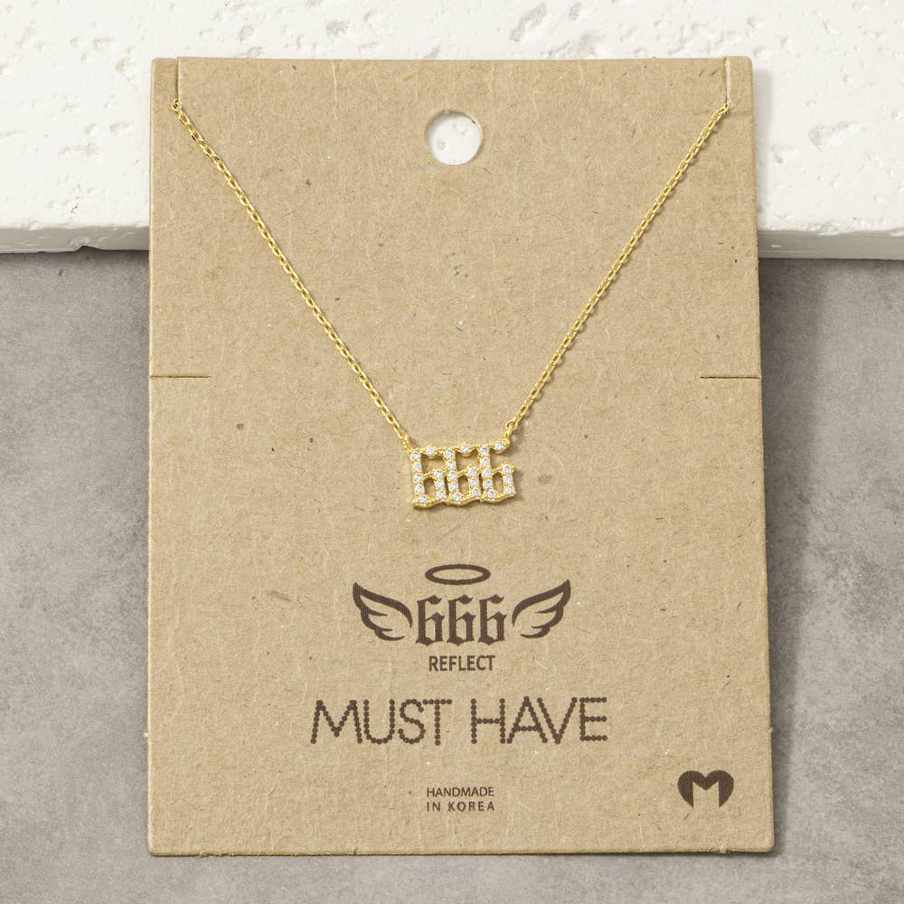 Pave Angel Number Pendant Necklace