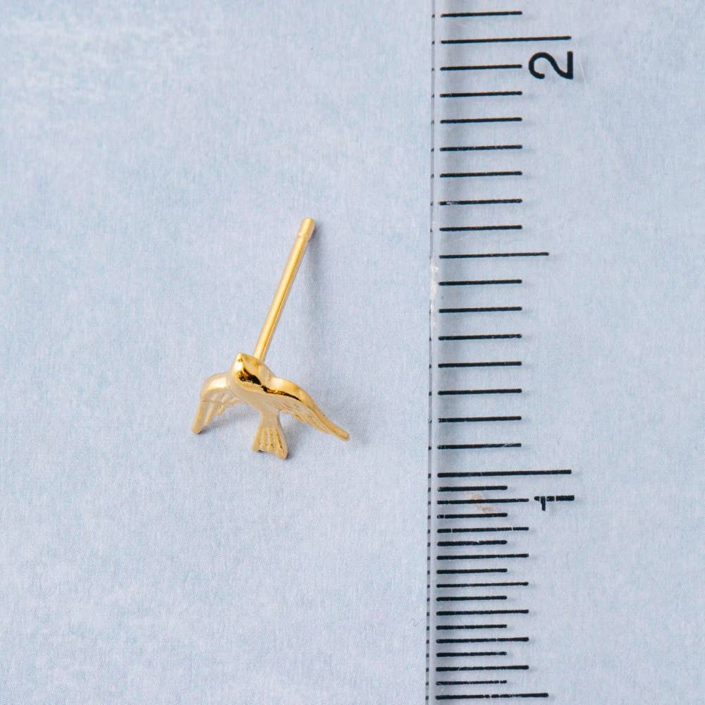 Gold Dipped Flying Bird Stud Earrings