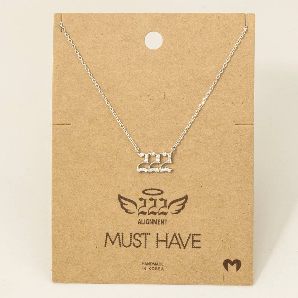 Pave Angel Number Pendant Necklace