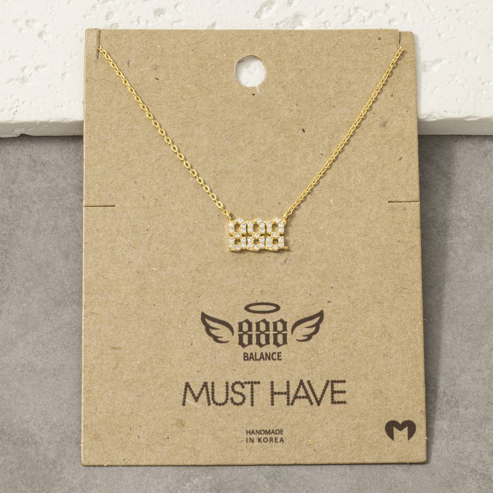 Pave Angel Number Pendant Necklace