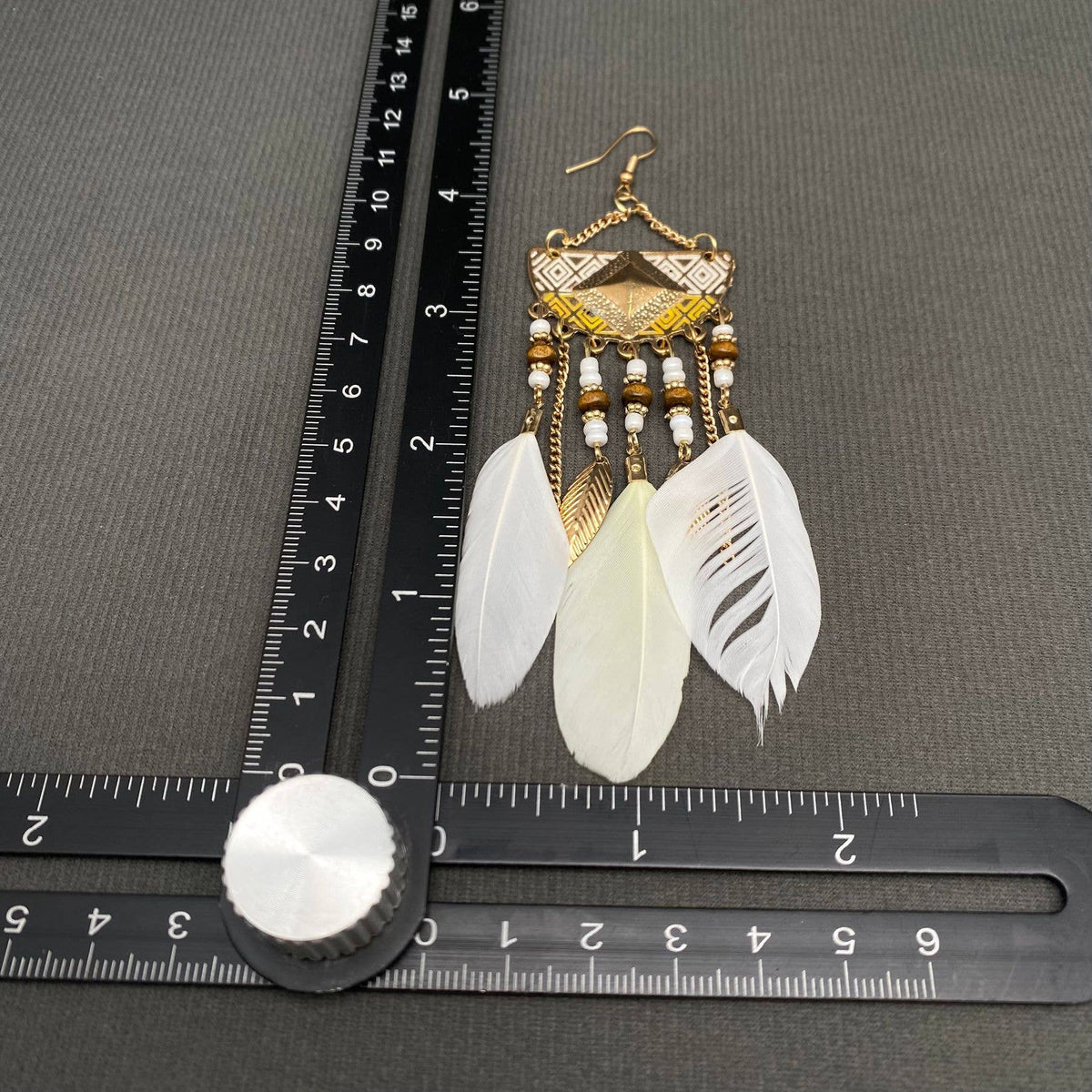 Multi-style White Feather Fringe Dangle Earrings