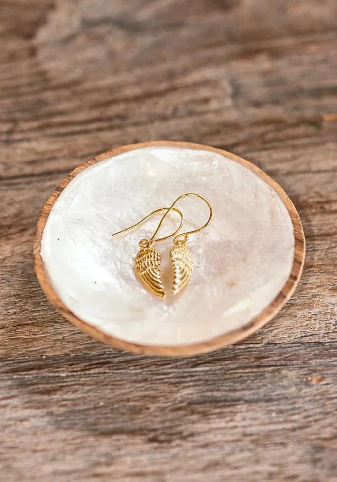 She Who Flies Signature Angel Wing French Hook Earrings, 22kt GOLD PLATED