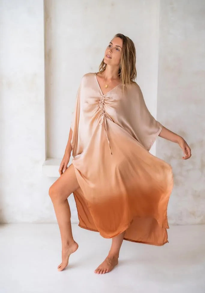 She Who Leads — Divine Ombre Silk Kaftan - 125cm